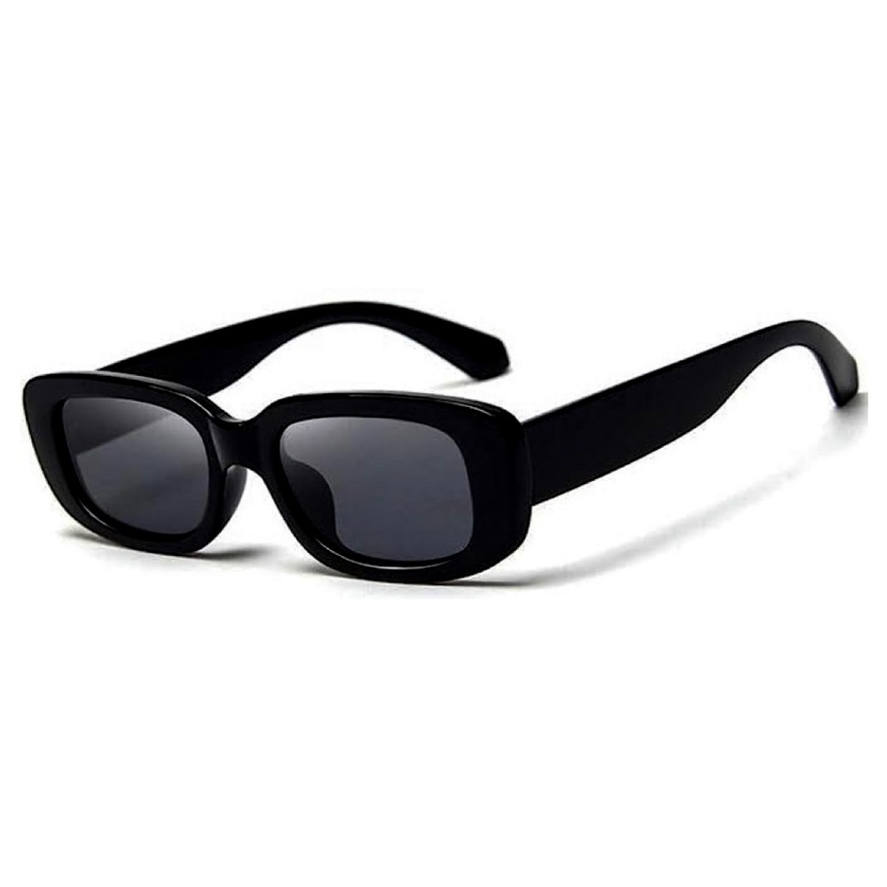 Black Small Square Men Women Trendy Fashion Rectangle Frame UV 400 Sunglasses